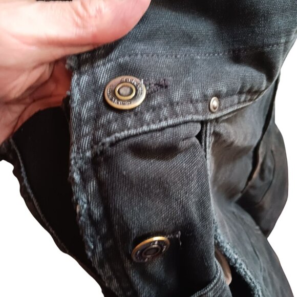 XL Short Carhartt Black Insulated Bib Overalls 3M Thinsulate 104031-blk DISTRESS - Picture 9 of 12